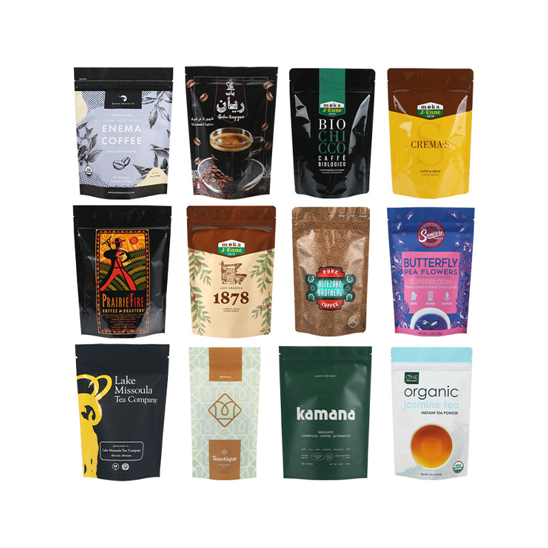 Punga de stand-up de cafea cu folie de aluminiu premium cu supapă